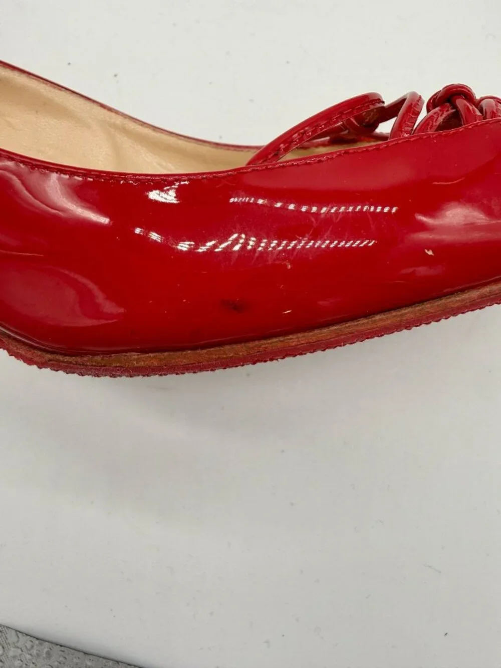 Christian Louboutin Coquelicot Patent Leather Basico 70 Heels Size 37
